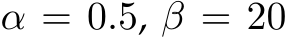 α = 0.5, β = 20