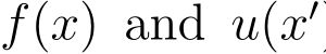 f(x) and u(x′