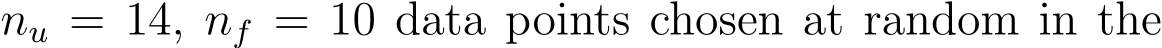  nu = 14, nf = 10 data points chosen at random in the