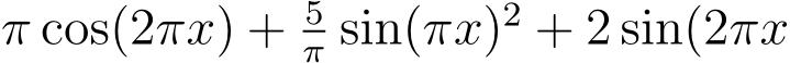 π cos(2πx) + 5π sin(πx)2 + 2 sin(2πx