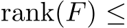  rank(F) ≤