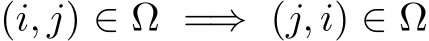  (i, j) ∈ Ω =⇒ (j, i) ∈ Ω