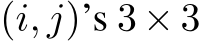  (i, j)’s 3 × 3