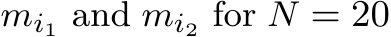  mi1 and mi2 for N = 20