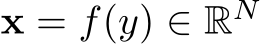  x = f(y) ∈ RN