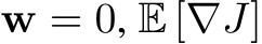  w = 0, E [∇J]