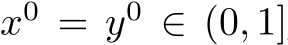  x0 = y0 ∈ (0, 1]