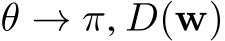  θ → π, D(w)