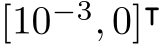  [10−3, 0]⊺