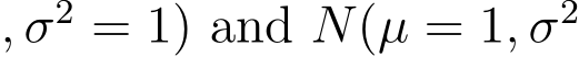 , σ2 = 1) and N(µ = 1, σ2 