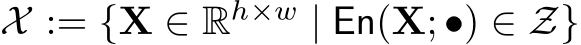  X := {X ∈ Rh×w | En(X; •) ∈ Z}