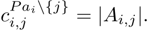 cP ai\{j}i,j = |Ai,j|.