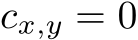  cx,y = 0