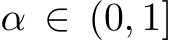  α ∈ (0, 1]