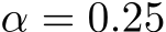  α = 0.25