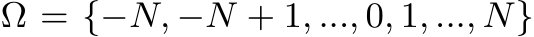 Ω = {−N, −N + 1, ..., 0, 1, ..., N}