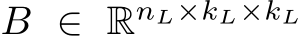  B ∈ RnL×kL×kL