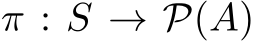  π : S → P(A)