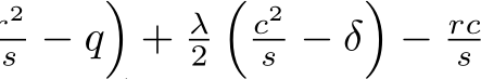 s − q�+ λ2�c2s − δ�− rcs