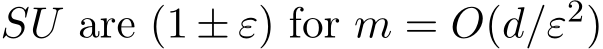  SU are (1 ± ε) for m = O(d/ε2)