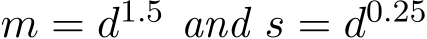  m = d1.5 and s = d0.25 