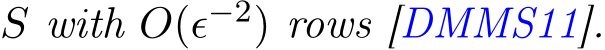  S with O(ϵ−2) rows [DMMS11].