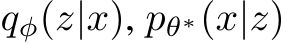  qφ(z|x), pθ∗(x|z)