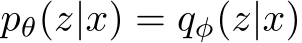  pθ(z|x) = qφ(z|x)