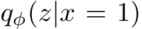  qφ(z|x = 1)