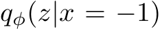  qφ(z|x = −1)