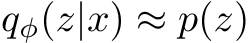 qφ(z|x) ≈ p(z)