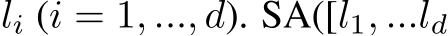  li (i = 1, ..., d). SA([l1, ...ld