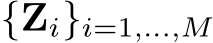  {Zi}i=1,...,M