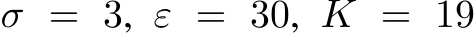 σ = 3, ε = 30, K = 19