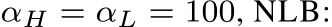  αH = αL = 100, NLB: