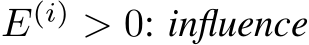  E(i) > 0: influence