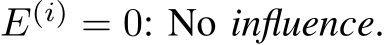  E(i) = 0: No influence.