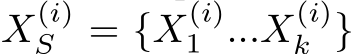 X(i)S = {X(i)1 ...X(i)k }
