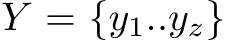  Y = {y1..yz}