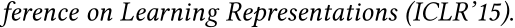 ference on Learning Representations (ICLR’15).