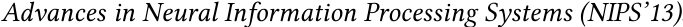  Advances in Neural Information Processing Systems (NIPS’13)