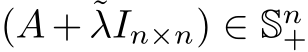  (A + ˜λIn×n) ∈ Sn+