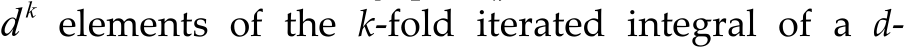 kd  elements  of  the  k‐fold  iterated  integral  of  a  d‐