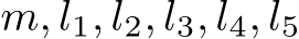 m, l1, l2, l3, l4, l5