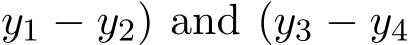 y1 − y2) and (y3 − y4