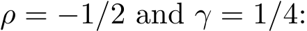  ρ = −1/2 and γ = 1/4: