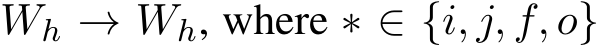  Wh → Wh, where ∗ ∈ {i, j, f, o}