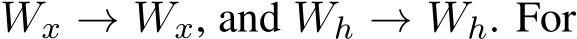  Wx → Wx, and Wh → Wh. For