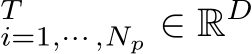 Ti=1,··· ,Np ∈ RD