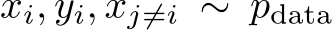  xi, yi, xj̸=i ∼ pdata